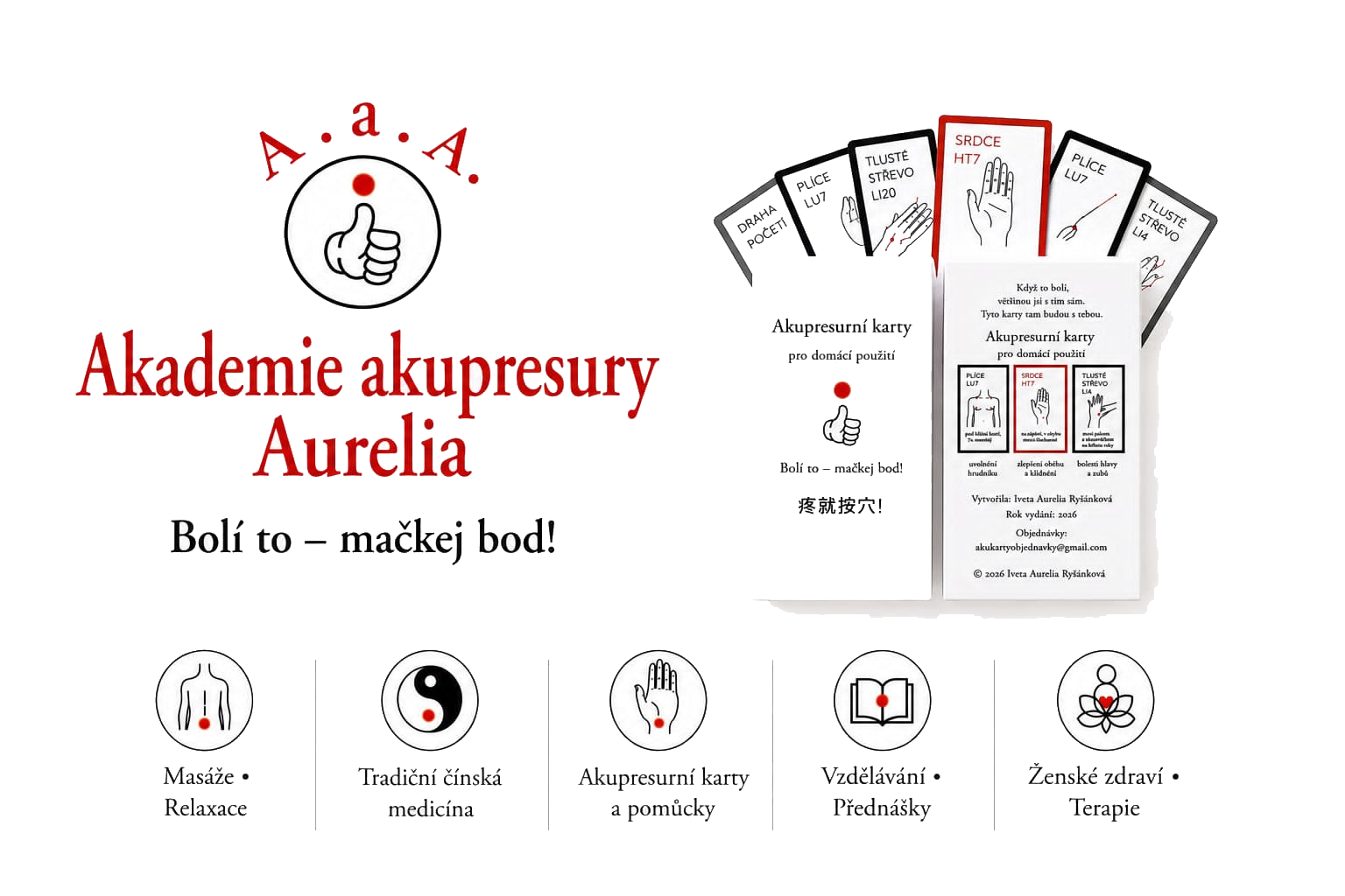 Akademie akupresury Aurelia – akupresurní karty
